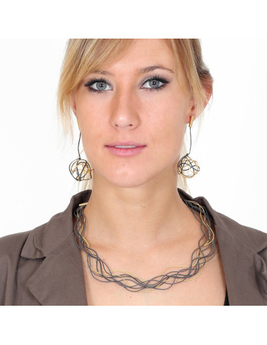 Big Leaves Necklace Bicolor