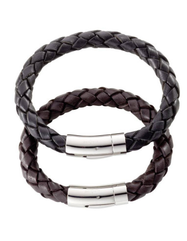 "Nile" Black Leather Men's Bracelet