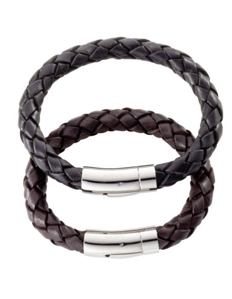 "Nile" Black Leather Men's Bracelet