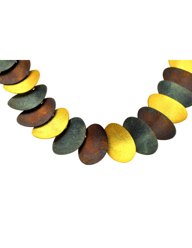 Collar Hojas Grandes Bicolor