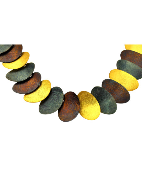 Collar Hojas Grandes Bicolor