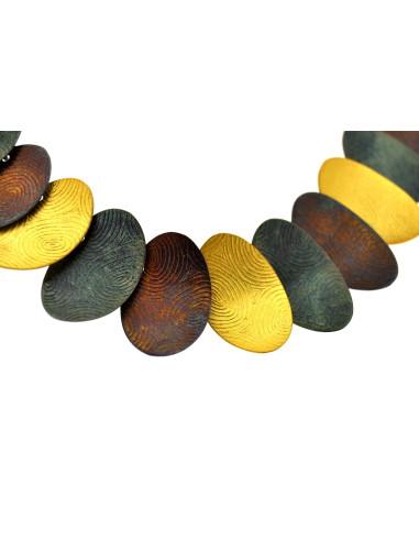 Collar Hojas Grandes Bicolor