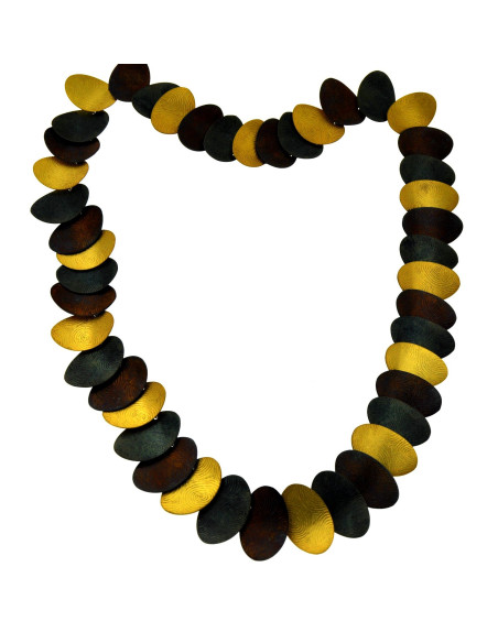 Collar Hojas Grandes Bicolor