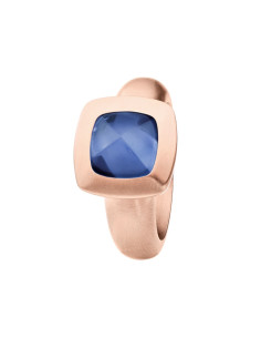 Anillo Acero Rosa con cuarzo de agua
