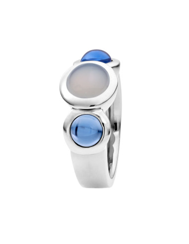 Ring with chalcedony and hydro