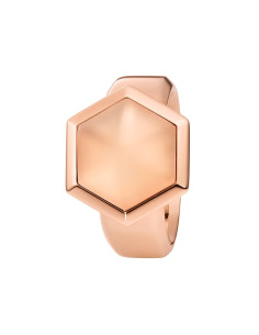 Ring rose steel with rock crystal