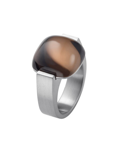 Anillo con cuarzo ahumado