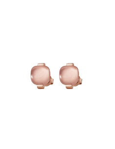 Pendientes Acero rosa con cuarzo rosa