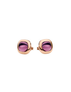 Ear studs with hydroquartz Purple
