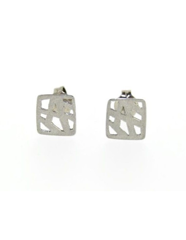 Cuadrado Recortado Oro Gris 18 kt