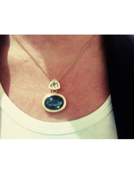 Colgante Topacio Azul