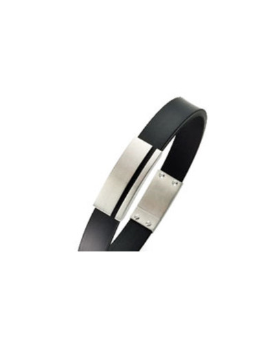 Bracelet man steel and rubber