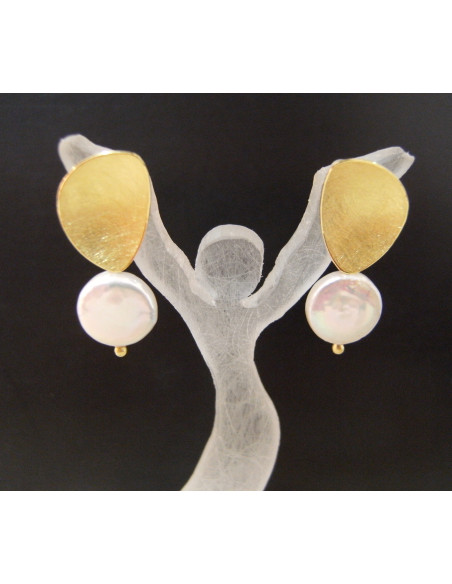 Pendientes Oro Perla