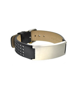 Men's steel and leather bracelet 2