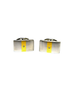 steel cufflinks, gold, diamond 2