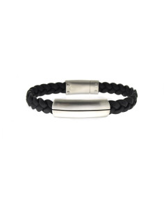 Bracelet man steel and rubber
