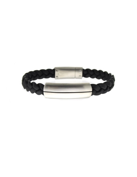 Pulsera Hombre Acero y Caucho