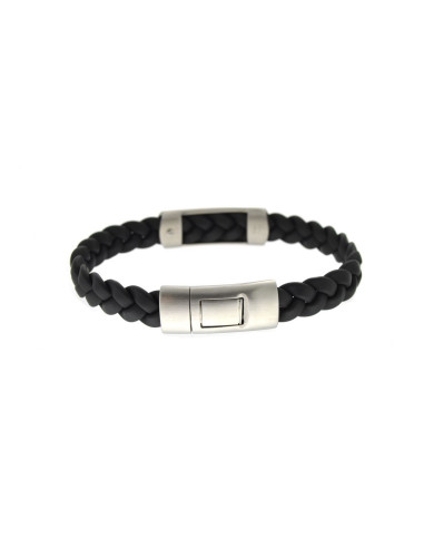 Pulsera Hombre Acero y Caucho