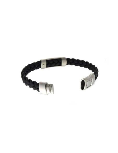 Pulsera Hombre Acero y Caucho