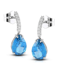 Pendientes Topacio Azul