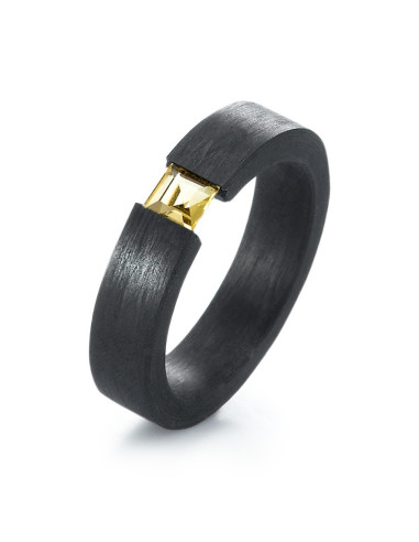 Anillo carbón Citrino Tensión