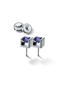 Farbedelsteinohrstecker Cube Edelstahl