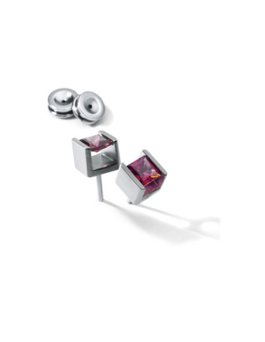 Farbedelsteinohrstecker Cube Edelstahl