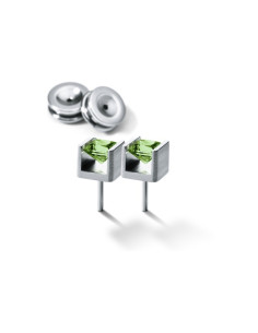 Farbedelsteinohrstecker Cube Edelstahl