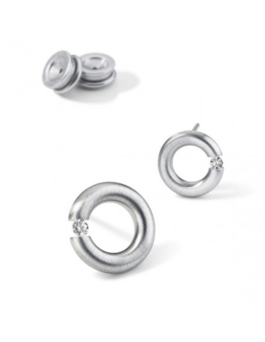 Pendientes Diamantes Redondo Acero