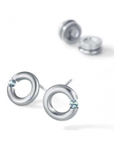 Pendientes topacio Redondo Acero