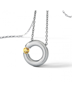 Amathyst Earrings  Round Steel