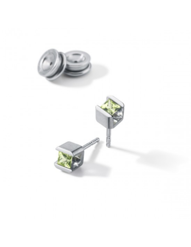 Farbedelsteinohrstecker Cube Peridot