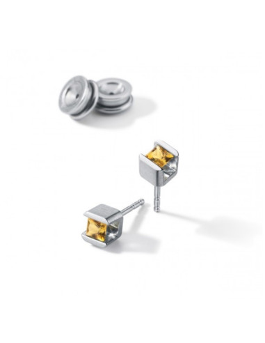 Farbedelsteinohrstecker Cube Citrine