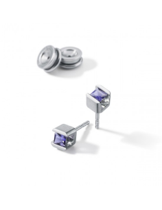 Farbedelsteinohrstecker Cube Rhodolite