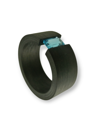 Anillo carbón Topacio tensión