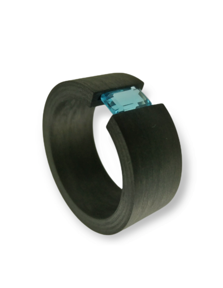 Anillo carbón Topacio tensión