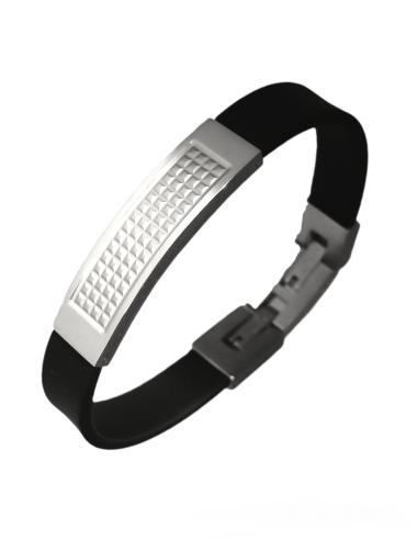Pulsera Masculina Acero y Cuero