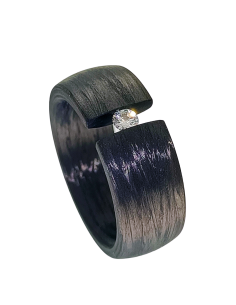Anillo carbón Diamante Tensión
