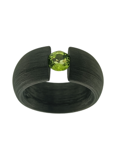 Anillo carbón peridoto tensión 2