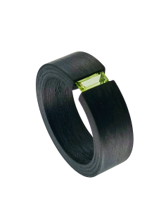 Anillo carbón peridoto