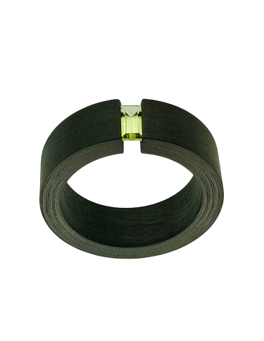 Anillo carbón peridoto