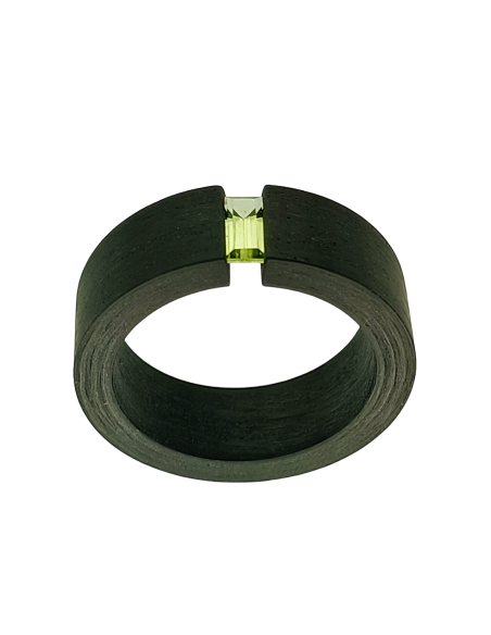 Anillo carbón peridoto