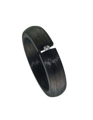 Anillo carbón Diamante Tensión