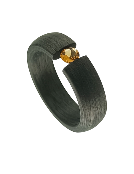 Anillo carbón Citrino Gold Tensión