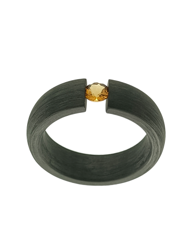 Anillo carbón Citrino Gold Tensión
