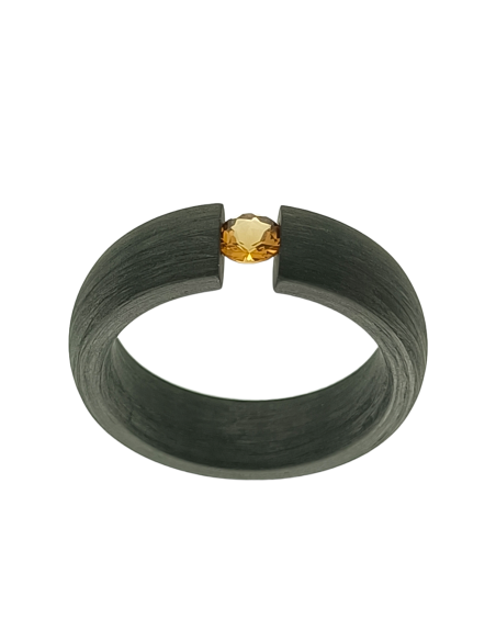 Anillo carbón Citrino Gold Tensión
