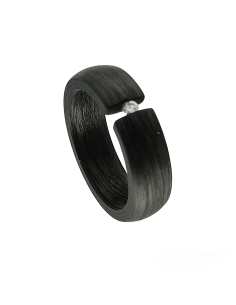Anillo carbón Diamante Tensión