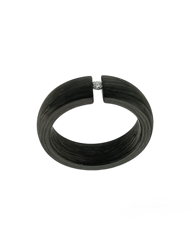 Anillo carbón Diamante Tensión