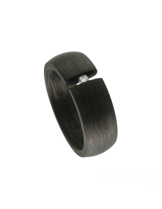 Anillo carbón Diamante Tensión