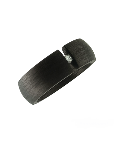 Anillo carbón Diamante Tensión